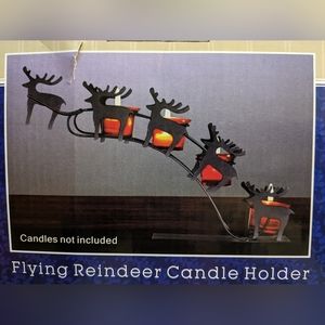 Flying Reindeer Candle Holder Cobble Creek. Christmas, Winter Decor